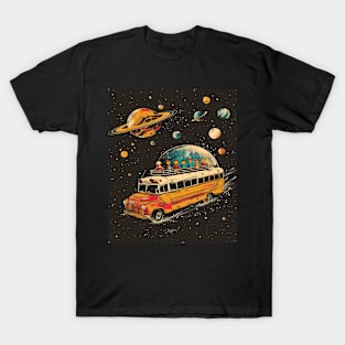 Galactic School Run: Vintage Space Bus Adventure Tee T-Shirt